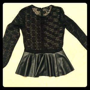 Black long sleeve Lace shirt SZ S